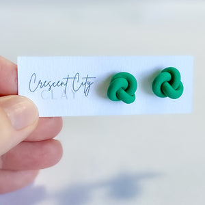 Knot Studs in Green