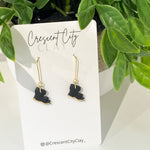 Load image into Gallery viewer, Louisiana Dangles in Black + Gold
