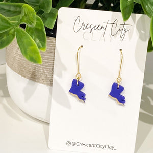 Louisiana Dangles in Purple + Gold