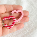 Load image into Gallery viewer, Double-Sided Heart Hoop Earrings
