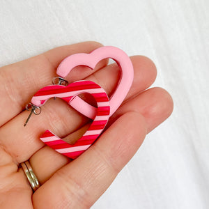 Double-Sided Heart Hoop Earrings