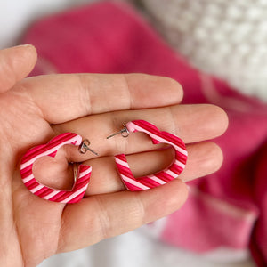 Double-Sided Heart Hoop Earrings