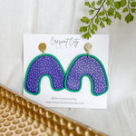 Load image into Gallery viewer, Riviere Earrings in Mardi Gras Design
