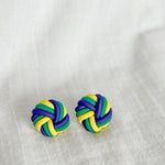 Load image into Gallery viewer, Mardi Gras Knot Studs
