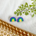 Load image into Gallery viewer, Mardi Gras Rainbow Studs
