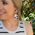 Load image into Gallery viewer, Colonnade Earrings in Quilted Design
