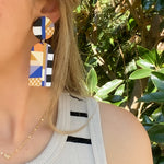 Load image into Gallery viewer, Colonnade Earrings in Quilted Design
