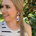 Load image into Gallery viewer, Colonnade Earrings in Quilted Design
