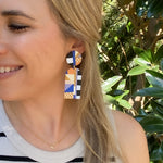 Load image into Gallery viewer, Colonnade Earrings in Quilted Design
