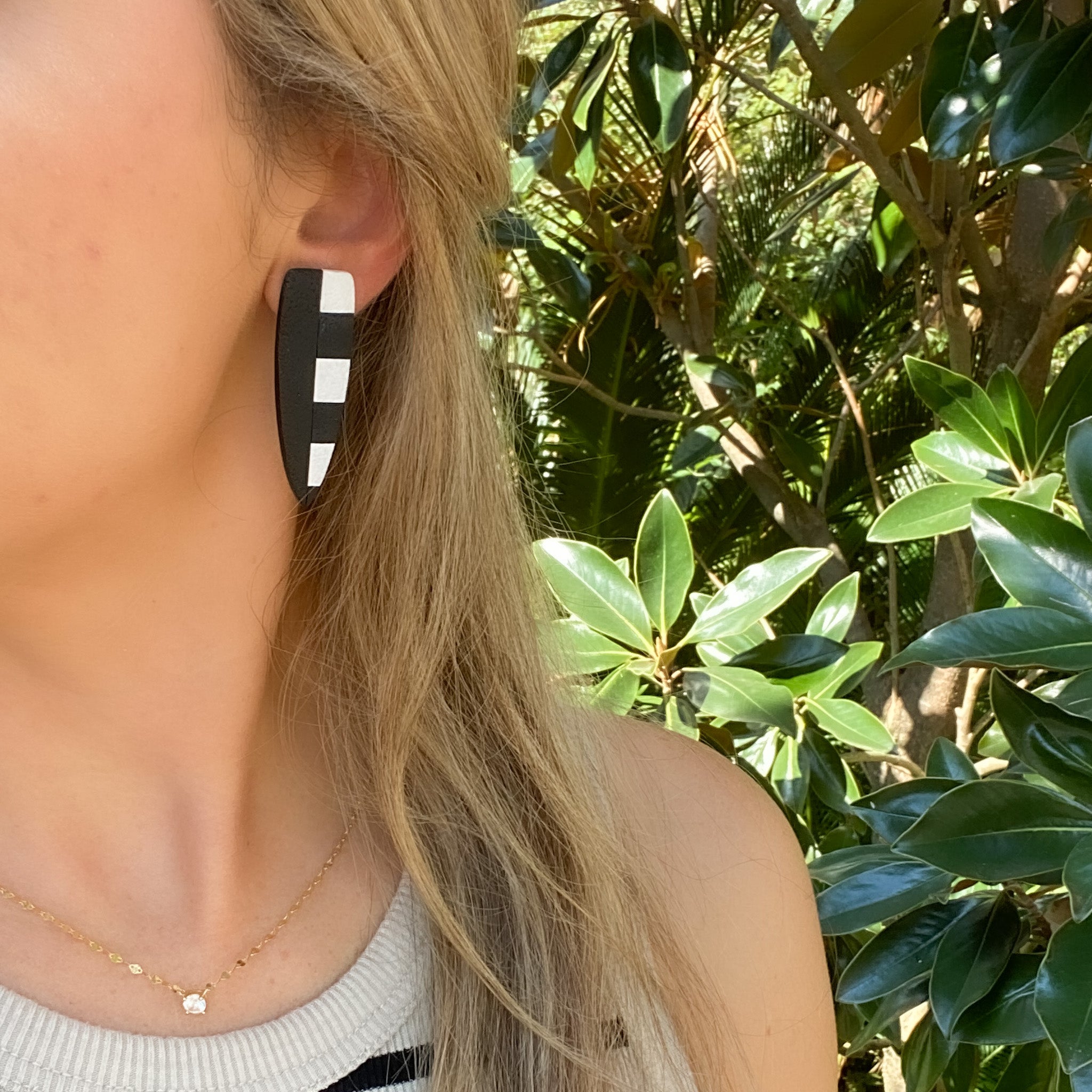 Dagger Statement Studs in Black & White