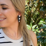 Load image into Gallery viewer, Dagger Statement Studs in Black &amp; White
