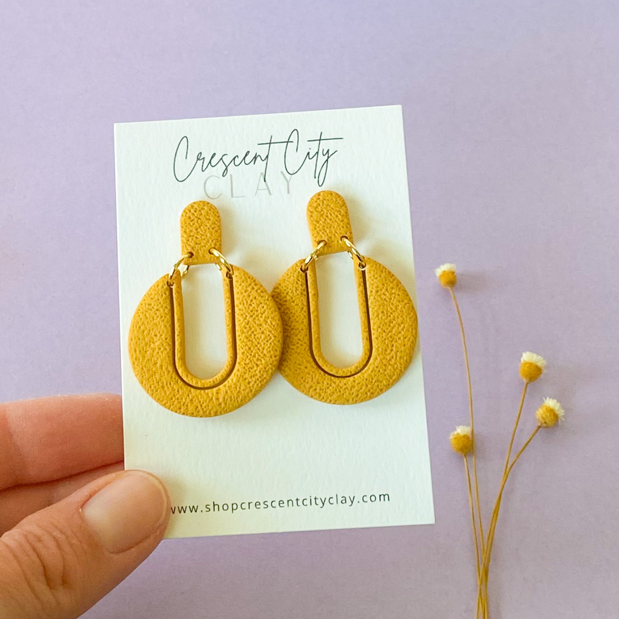 Caroline Earrings in Mustard