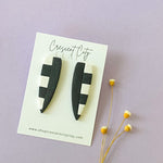 Load image into Gallery viewer, Dagger Statement Studs in Black &amp; White
