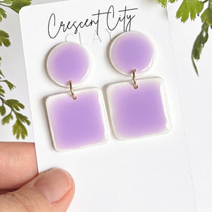 Faux Ceramic Leah Earrings in Lilac