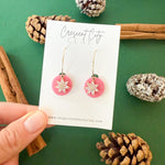 Load image into Gallery viewer, Hoop Earrings in Pink with Crystals
