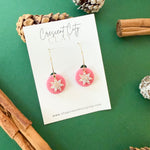 Load image into Gallery viewer, Hoop Earrings in Pink with Crystals
