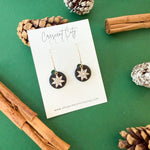 Load image into Gallery viewer, Hoop Earrings in Black with Crystals
