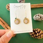 Load image into Gallery viewer, Hoop Earrings in Gold with Crystals
