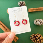 Load image into Gallery viewer, Hoop Earrings in Red with Crystals
