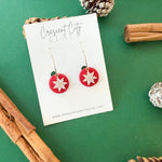 Load image into Gallery viewer, Hoop Earrings in Red with Crystals
