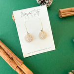 Load image into Gallery viewer, Hoop Earrings in Pearl with Crystals

