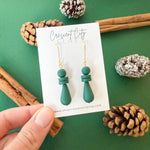 Load image into Gallery viewer, Beaded Dangle Earrings in Hunter Green
