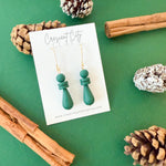 Load image into Gallery viewer, Beaded Dangle Earrings in Hunter Green
