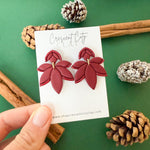 Load image into Gallery viewer, Floral Earrings in Bordeaux
