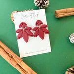 Load image into Gallery viewer, Floral Earrings in Bordeaux
