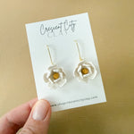 Load image into Gallery viewer, Magnolia Flower Dangle Earrings

