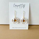 Load image into Gallery viewer, Magnolia Flower Dangle Earrings

