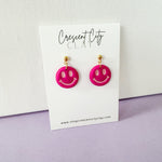 Load image into Gallery viewer, Smiley Face Dangle Earrings
