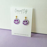Load image into Gallery viewer, Smiley Face Dangle Earrings
