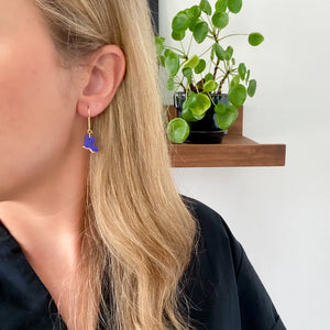 Louisiana Dangles in Purple + Gold