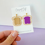 Load image into Gallery viewer, Perfect Pairs Foodie Earrings -- PB&amp;J
