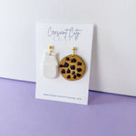 Load image into Gallery viewer, Perfect Pairs Foodie Earrings -- Mik &amp; Cookies
