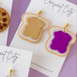 Load image into Gallery viewer, Perfect Pairs Foodie Earrings -- PB&amp;J
