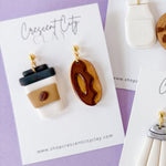 Load image into Gallery viewer, Perfect Pairs Foodie Earrings -- Coffee &amp; Donuts
