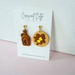 Load image into Gallery viewer, Perfect Pairs Foodie Earrings -- Pancakes &amp; Syrup
