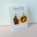 Load image into Gallery viewer, Perfect Pairs Foodie Earrings -- Pancakes &amp; Syrup
