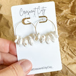 Load image into Gallery viewer, Petite Petal Hoops in White
