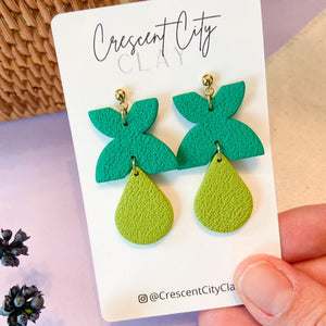 Alyse Earrings in Textured Green