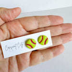 Load image into Gallery viewer, Softball Stud Earrings
