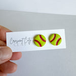 Load image into Gallery viewer, Softball Stud Earrings
