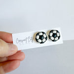 Load image into Gallery viewer, Soccer Ball Stud Earrings
