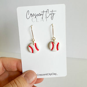 Baseball Dangle Earrings