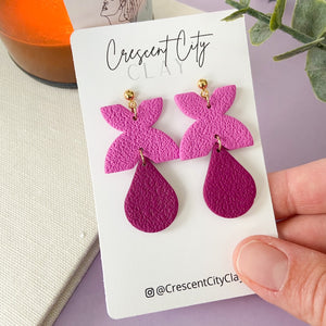 Alyse Earrings in Textured Magenta