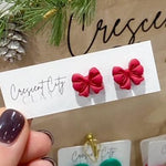 Load image into Gallery viewer, Bow Studs in Red
