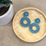 Load image into Gallery viewer, Celeste Earrings in Speckled Turquiose

