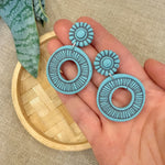 Load image into Gallery viewer, Celeste Earrings in Speckled Turquiose
